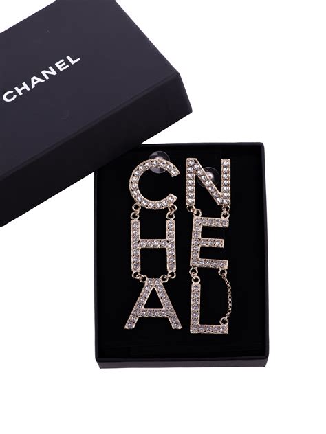 chanel diamantes letter earrings|chanel earrings uk.